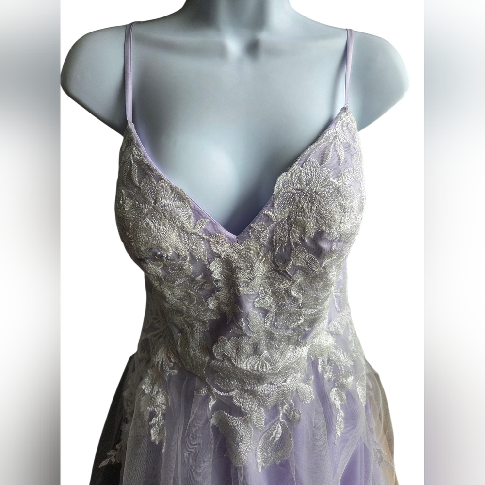 NWT Macy's Say Yes to the Prom Purple White Tulle Dress Size 11/12 - Picture 2 of 5